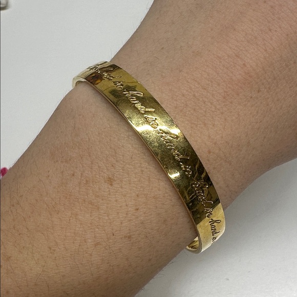 Kate Spade New York Hand In Hand Strength In Numbers Bangle Bracelet 14K Gold - Picture 3 of 8